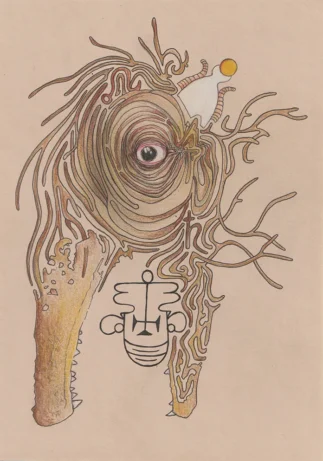 The third demon - ink and pencil on paper, 21 x 29,7 cm Intuitive drawing of Agares, the third demon from the Ars Goetia