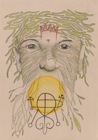 The first demon - ink and pencil on paper, 21 x 29,7 cm Intuitive drawing of Bael, the first demon in the Ars Goetia