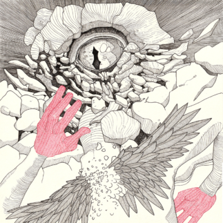 Ink on paper, 30 x 30 cm Intuitive drawing of the wrath of God, as described in the bible