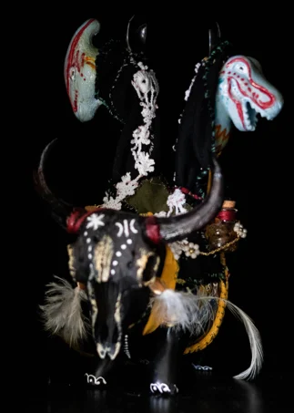 Handmade deity statue from thrifted items