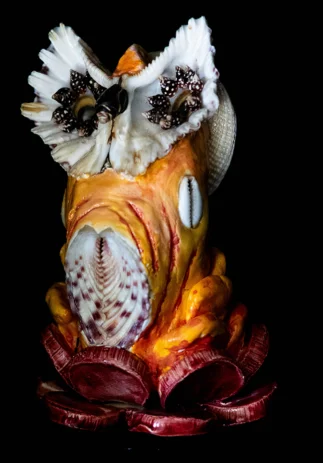 Handmade deity statue from thrifted items